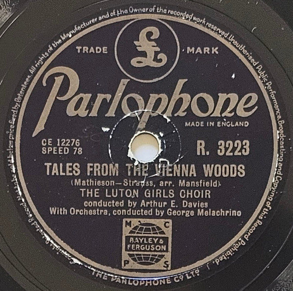The Luton Girls' Choir : O Lovely Night / Tales From The Vienna Woods  (Shellac, 10")