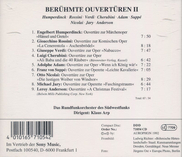 Various : Berühmte Ouvertüren II (CD, Comp)