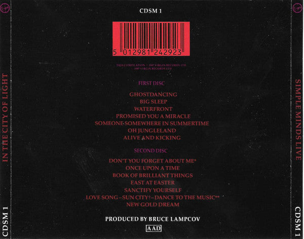 Simple Minds : Live In The City Of Light (2xCD, Album, Fat)