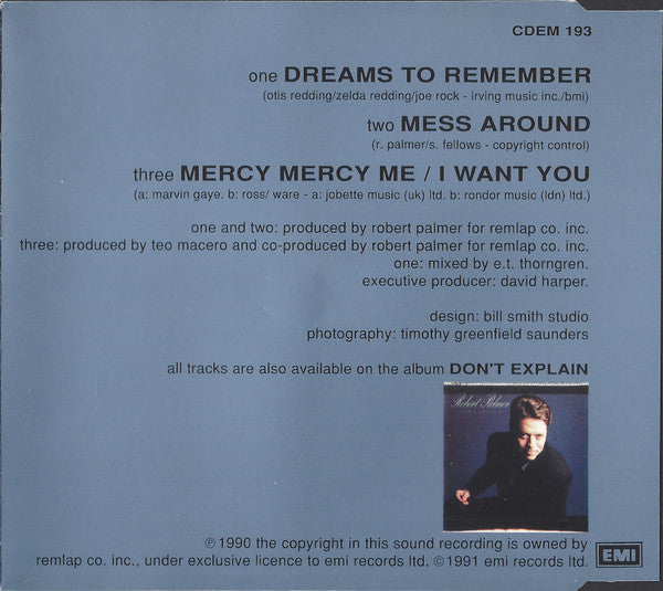 Robert Palmer : Dreams To Remember (CD, Single)