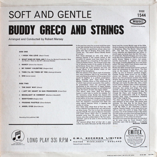 Buddy Greco : Soft And Gentle (LP, Album, Mono)