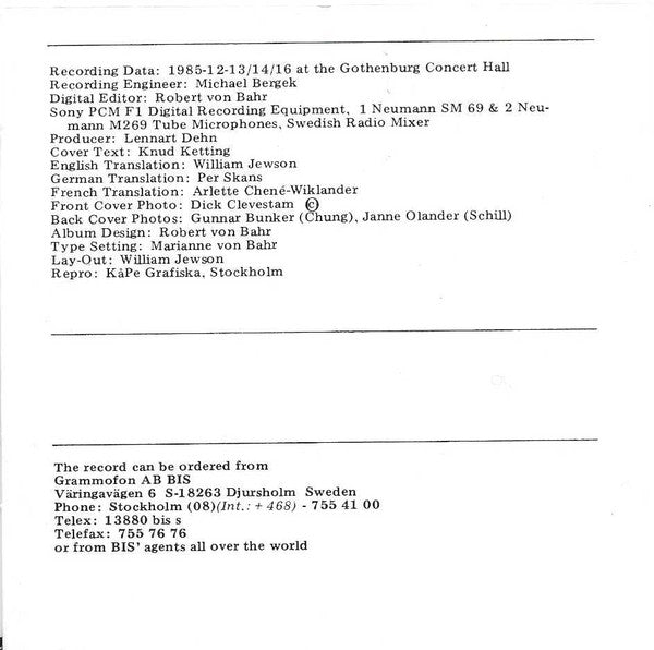 Carl Nielsen, Olle Schill, Gothenburg Symphony Orchestra*, Myung-Whun Chung : Overture To "Maskarade" / Symphony No.3 Op.27 / Concerto For Clarinet & Orchestra Op.57 (CD)