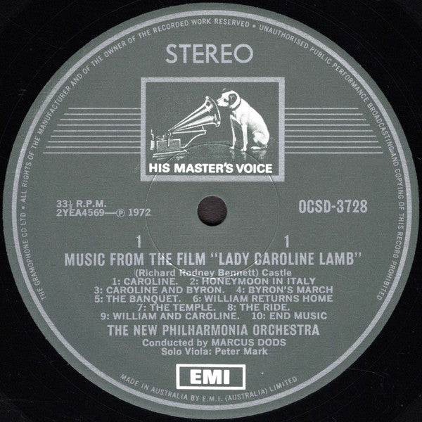 Richard Rodney Bennett / Marcus Dods Conducts New Philharmonia Orchestra : Lady Caroline Lamb (Original Soundtrack) / Elegy For Caroline Lamb (LP, Album)
