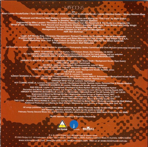 Maroon 5 : Songs About Jane (CD, Album)