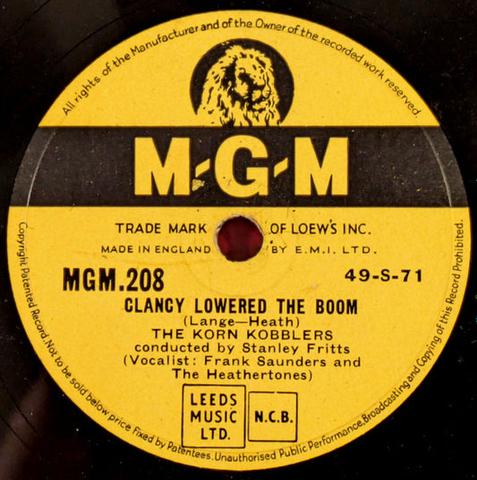 The Korn Kobblers : Clancy Lowered The Boom (Shellac, 10")