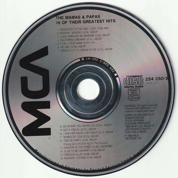 The Mamas & The Papas : 16 Of Their Greatest Hits (CD, Comp, RM)