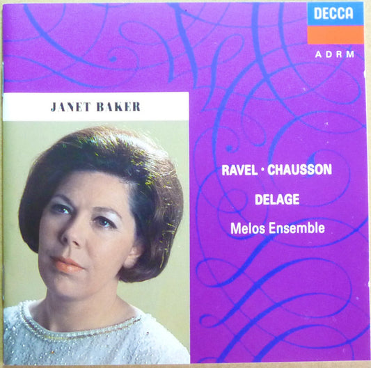 Janet Baker, Melos Ensemble Of London : Ravel . Chausson . Delage (CD, Album, RM)
