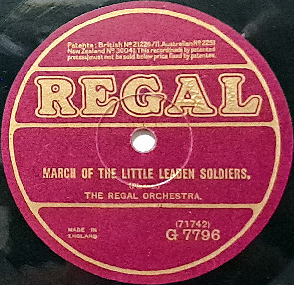 The Regal Orchestra : March Of The Little Leaden Soldiers / Parade Of The Tin Soldiers (Shellac, 10")