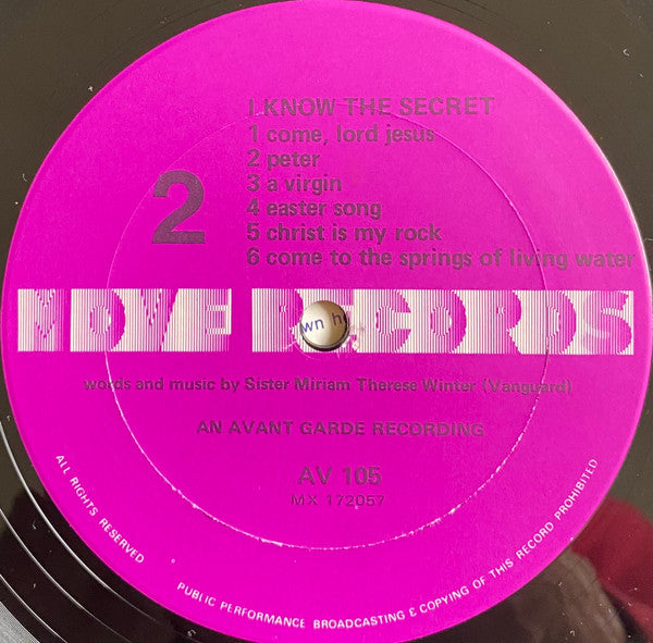 The Medical Mission Sisters And Friends : I Know The Secret (LP, Album)