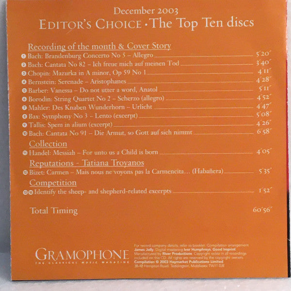 Various : Editor's Choice, The Top Ten Discs, December 2003 (CD, Comp)
