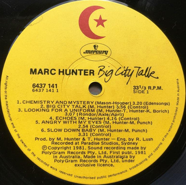 Marc Hunter : Big City Talk (LP, Album)