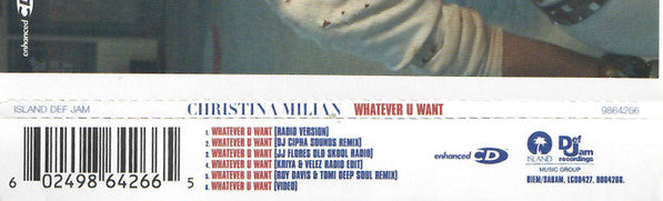 Christina Milian Featuring Joe Budden : Whatever U Want (CD, Single, Enh)