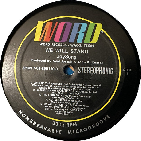 Joy Song : We Will Stand (LP)