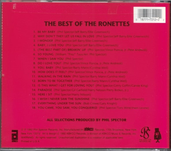 The Ronettes : The Best Of The Ronettes (CD, Comp)