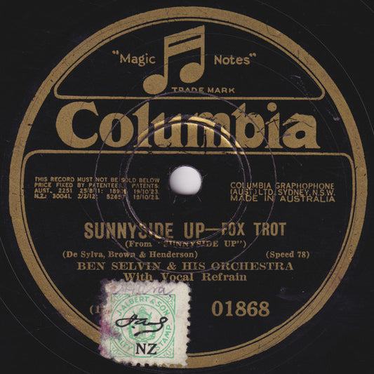 Ben Selvin & His Orchestra / Gil Dech & His Syncopators : Sunnyside Up / Turn On The Heat (Shellac, 10")