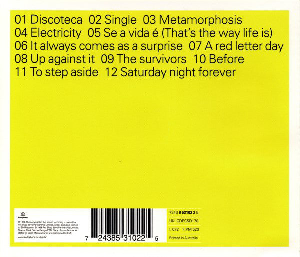Pet Shop Boys : Bilingual (CD, Album)