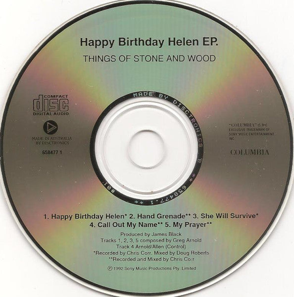Things Of Stone + Wood* : Happy Birthday Helen (CD, EP)