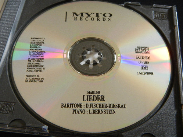 Dietrich Fischer-Dieskau, Leonard Bernstein, Gustav Mahler : Lieder (CD, Album)