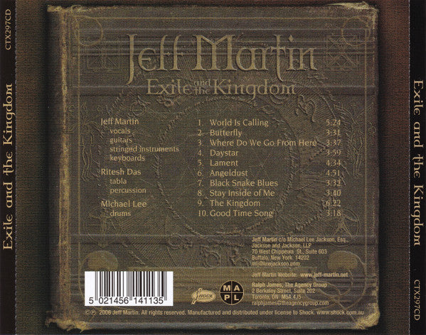 Jeff Martin : Exile And The Kingdom (CD, Album)