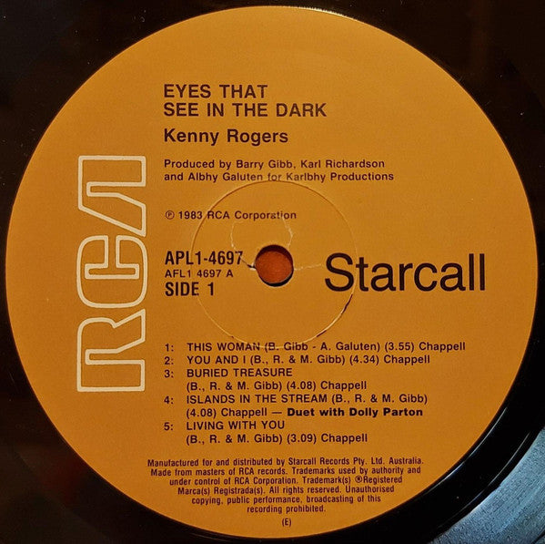 Kenny Rogers : Eyes That See In The Dark (LP, Album, Gat)