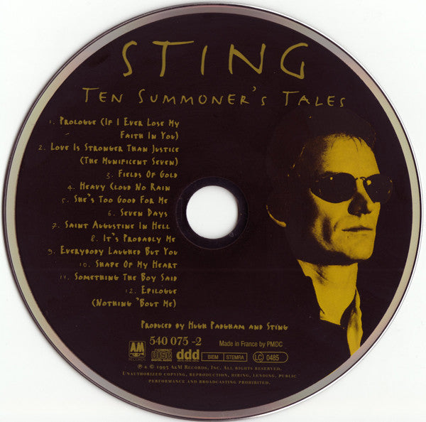 Sting : Ten Summoner's Tales (CD, Album, Yel)