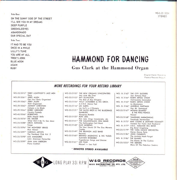 Gus Clark : Hammond For Dancing (LP, Album)