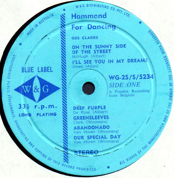 Gus Clark : Hammond For Dancing (LP, Album)