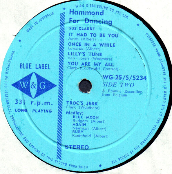 Gus Clark : Hammond For Dancing (LP, Album)