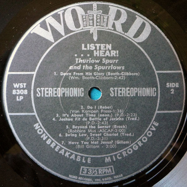 Thurlow Spurr And The Spurrlows : Listen ...Hear! (LP, Album)