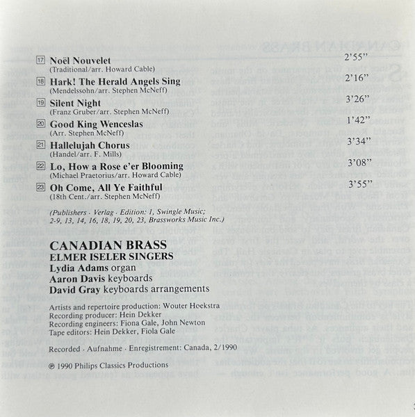 The Canadian Brass / Elmer Iseler Singers : The Christmas Album (CD, Album)