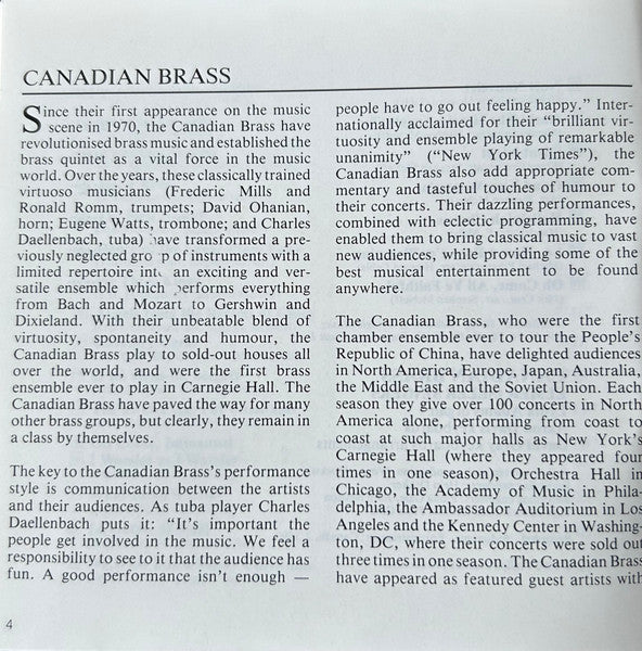 The Canadian Brass / Elmer Iseler Singers : The Christmas Album (CD, Album)