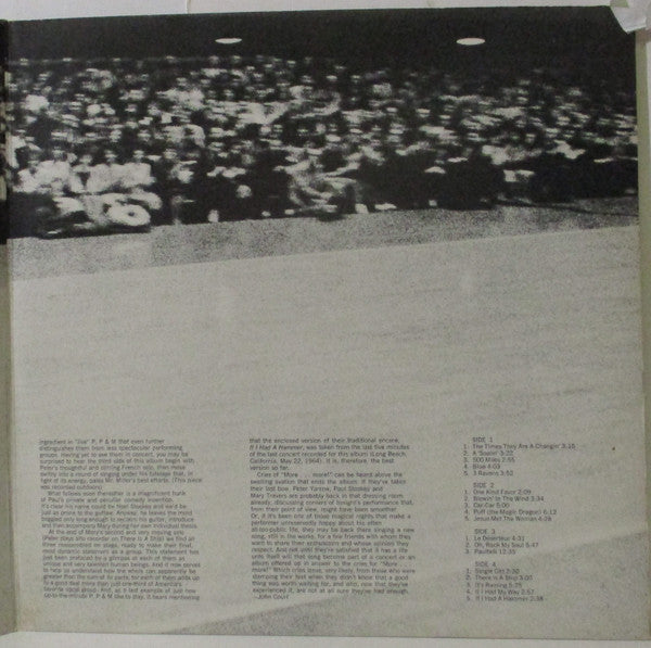 Peter, Paul & Mary : In Concert (2xLP, Album, Gre)
