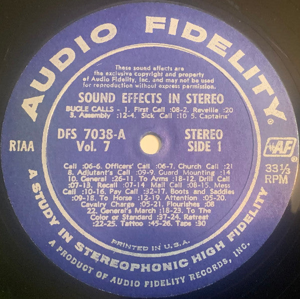 Unknown Artist : Sound Effects, Volume 7 (LP, Blu)