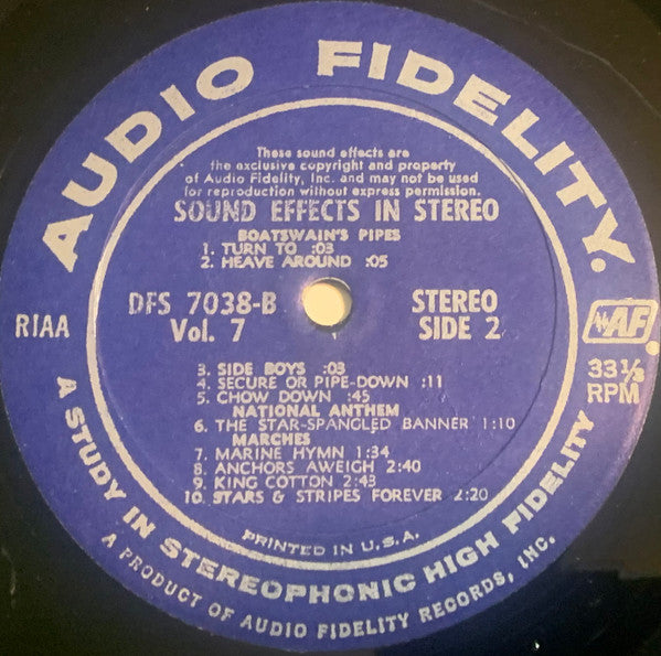 Unknown Artist : Sound Effects, Volume 7 (LP, Blu)