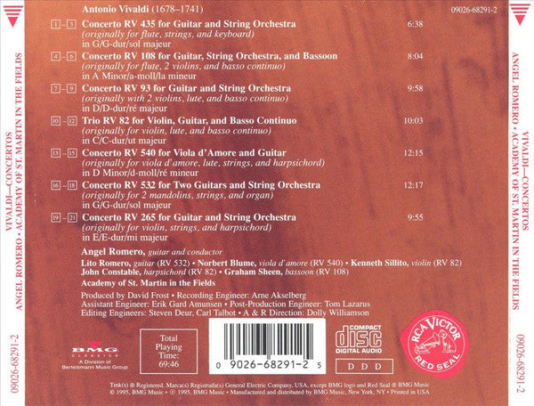 Angel Romero (2), Vivaldi*, Academy of St. Martin in the Fields* : Concertos (CD, Album)