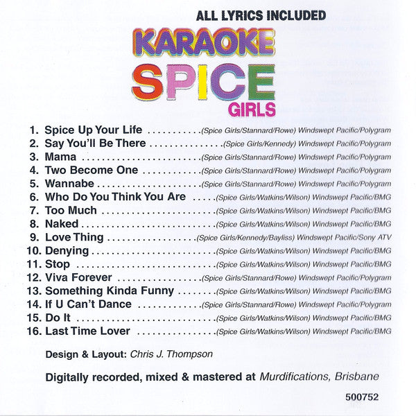 Spice Girls : Karaoke - 16 Songs Of Girl Power (CD, Comp, Unofficial)