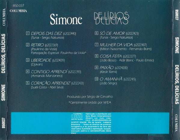 Simone (3) : Delírios, Delícias (CD, Album, RE)
