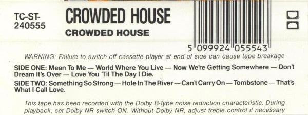 Crowded House : Crowded House (Cass, Album)