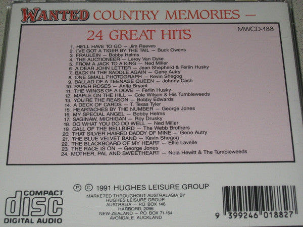 Various : Wanted Country Memories  (CD, Comp)
