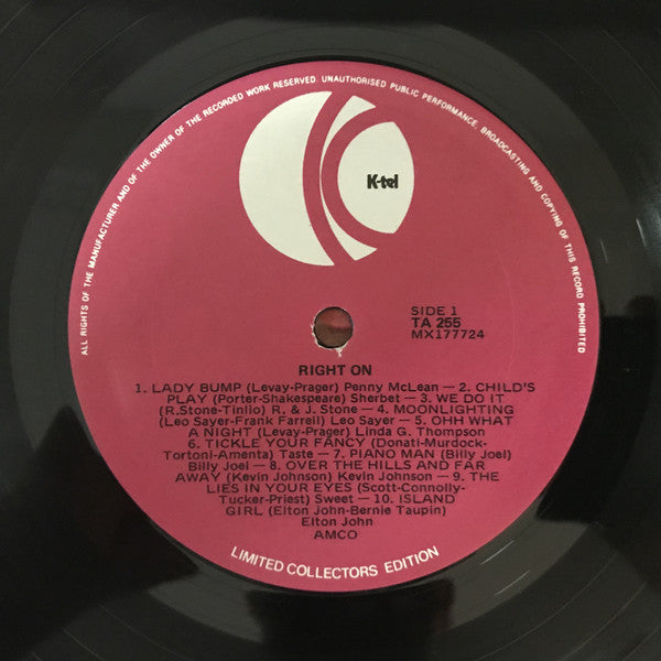 Various : Right On (LP, Comp, Ltd)