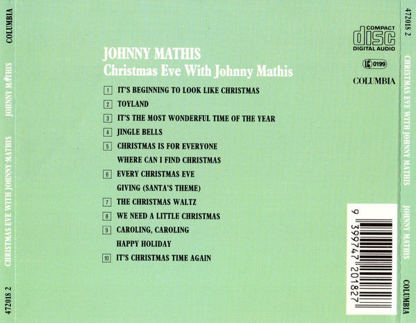 Johnny Mathis : Christmas Eve with Johnny Mathis (CD, Album, RE)