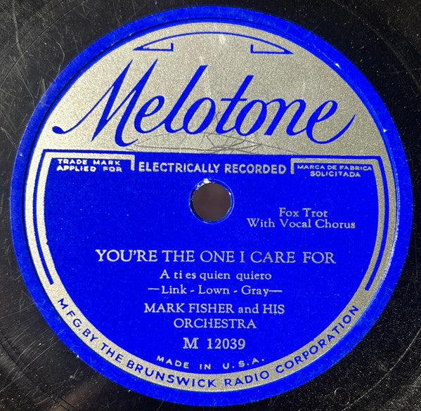 Mark Fisher's Orchestra : You’re The One I Care For / You’re Driving Me Crazy! (Shellac, 10")