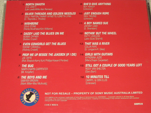 Various : Sony Music Country New Release Sampler Volume 1 (CD, Comp, Promo, Smplr)