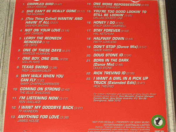 Various : Sony Music Country New Release Sampler Volume 7 (CD, Comp, Promo, Smplr)