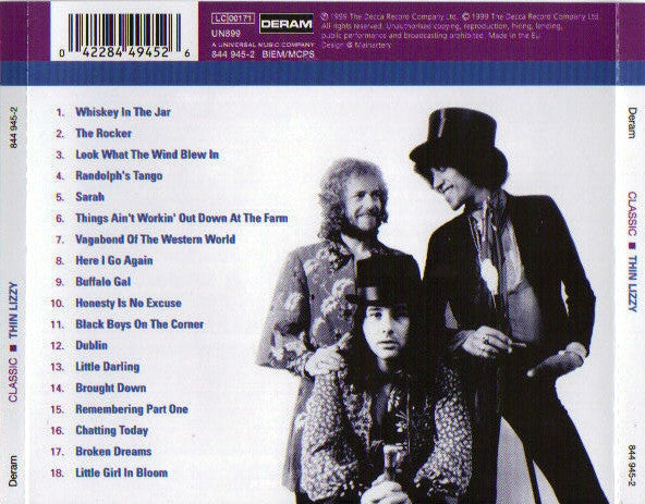 Thin Lizzy : Classic Thin Lizzy (CD, Comp, RE, RM, EDC)