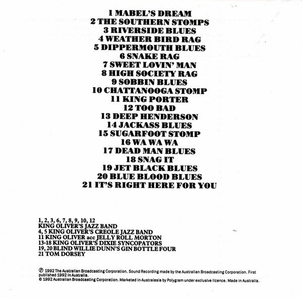 King Oliver : King Oliver Volume One 1923-1929 (CD, Comp, RM)