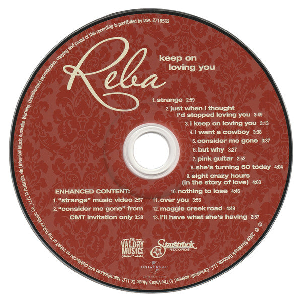 Reba McEntire : Keep On Loving You (CD, Album, Enh)