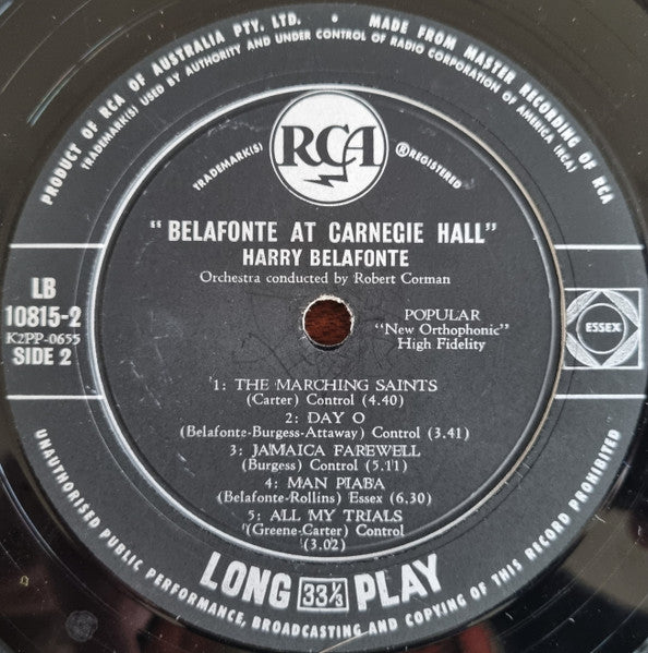 Harry Belafonte : Belafonte At Carnegie Hall - The Complete Concert (2xLP, Mono + Box)