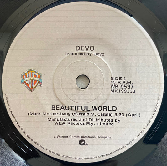 Devo : Beautiful World (7", Single)