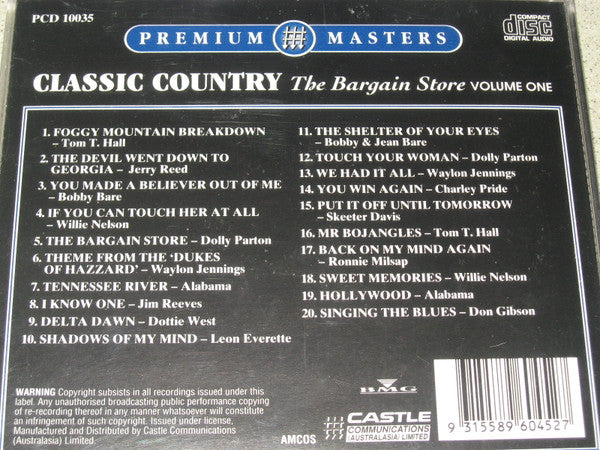 Various : Classic Country - Volume One - The Bargain Store  (CD, Comp)